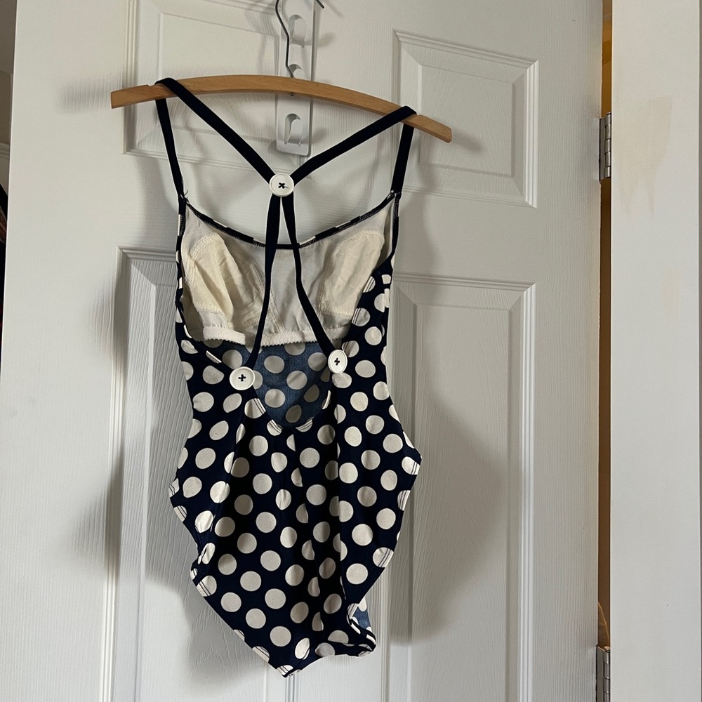 Vintage 80s Polka Dot One Piece Bathing Suit